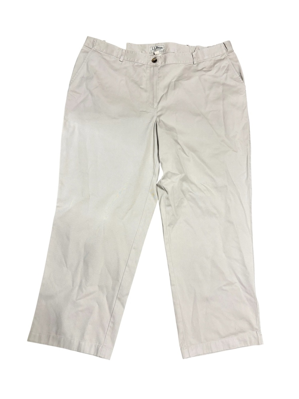 LL Bean Favorite Fit Women Casual Pants Tan Size 20 Pet Wrinkle resistant Cotton
